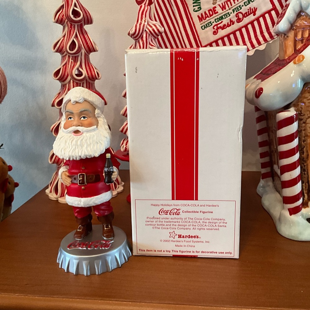 Vintage 2002 Coca Cola Santa Claus Figurine ceramic bobble head